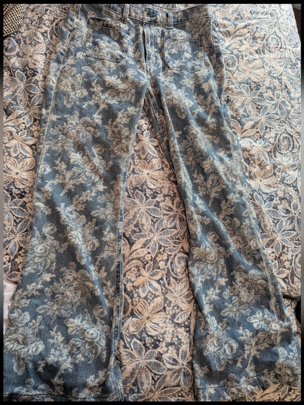 Gap X Loveshackfancy 70s Flare Floral High Waisted Boho Jeans